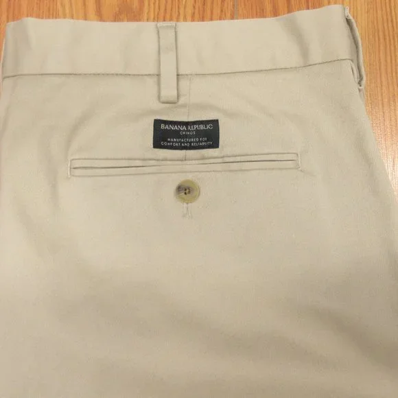 36x32 BANANA REPUBLIC AIDEN PANT COTTON/ELASTERALL/SPANDEX KHAKI 38W x 32L - Picture 2 of 4